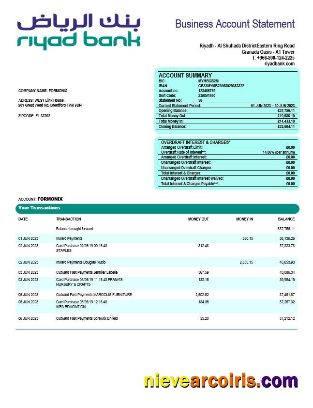 Riyad Bank enterprise statement